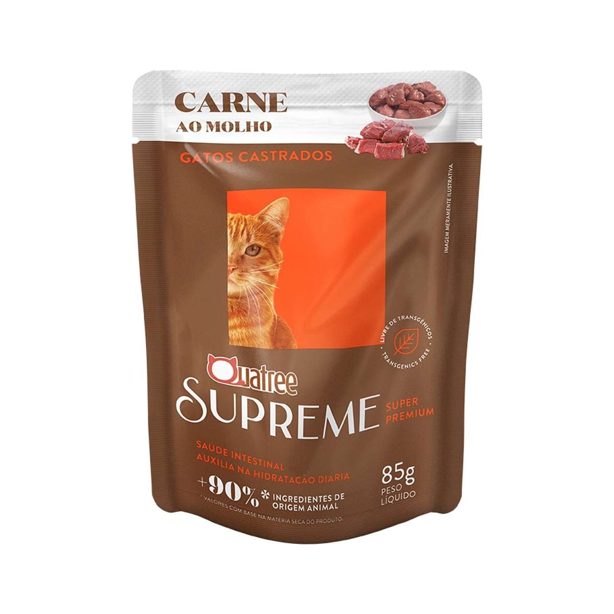 Ração Úmida Quatree Supreme Carne para Gatos Castrados