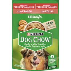 Ração Úmida Sachê Dog Chow Frango para Cães Adultos