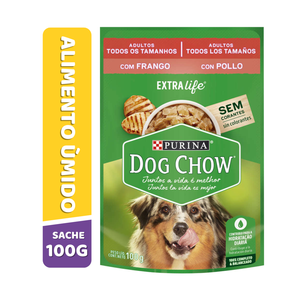 Ração Úmida Sachê Dog Chow Frango para Cães Adultos