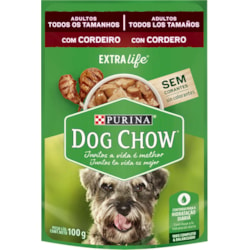 Ração Úmida Sachê Dog Chow para Cães Adultos Sabor Cordeiro