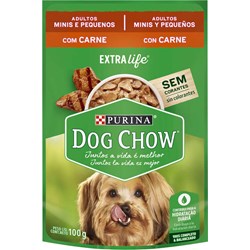 Ração Úmida Sachê Dog Chow Sabor Carne para Cães Adultos de Raças Pequenas