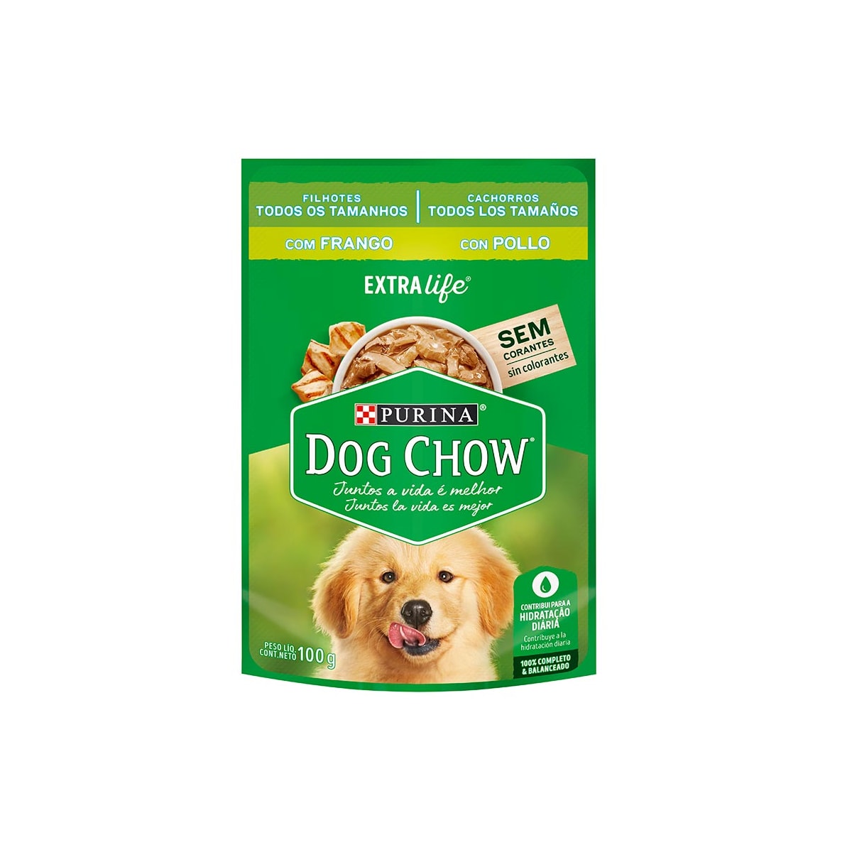 Ração Úmida Sachê Dog Chow Sachê para Cães Filhotes sabor Frango