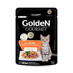 Ração Úmida Sachê Golden Gourmet para Gatos Adultos Sabor Atum 70g