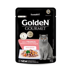 Ração Úmida Sachê Golden Gourmet para Gatos Adultos Sabor Frango 70g
