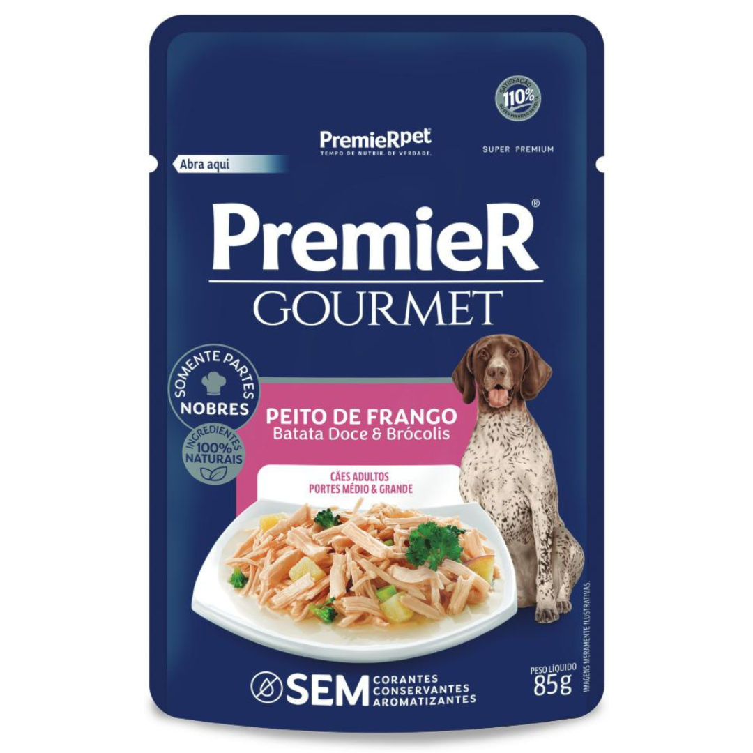 Ração Úmida Sachê Premier para Cães Adultos Porte Médio e Grande