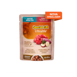 Ração Úmida Sachê Special Cat para Gatos Adultos Sabor Carne 85g