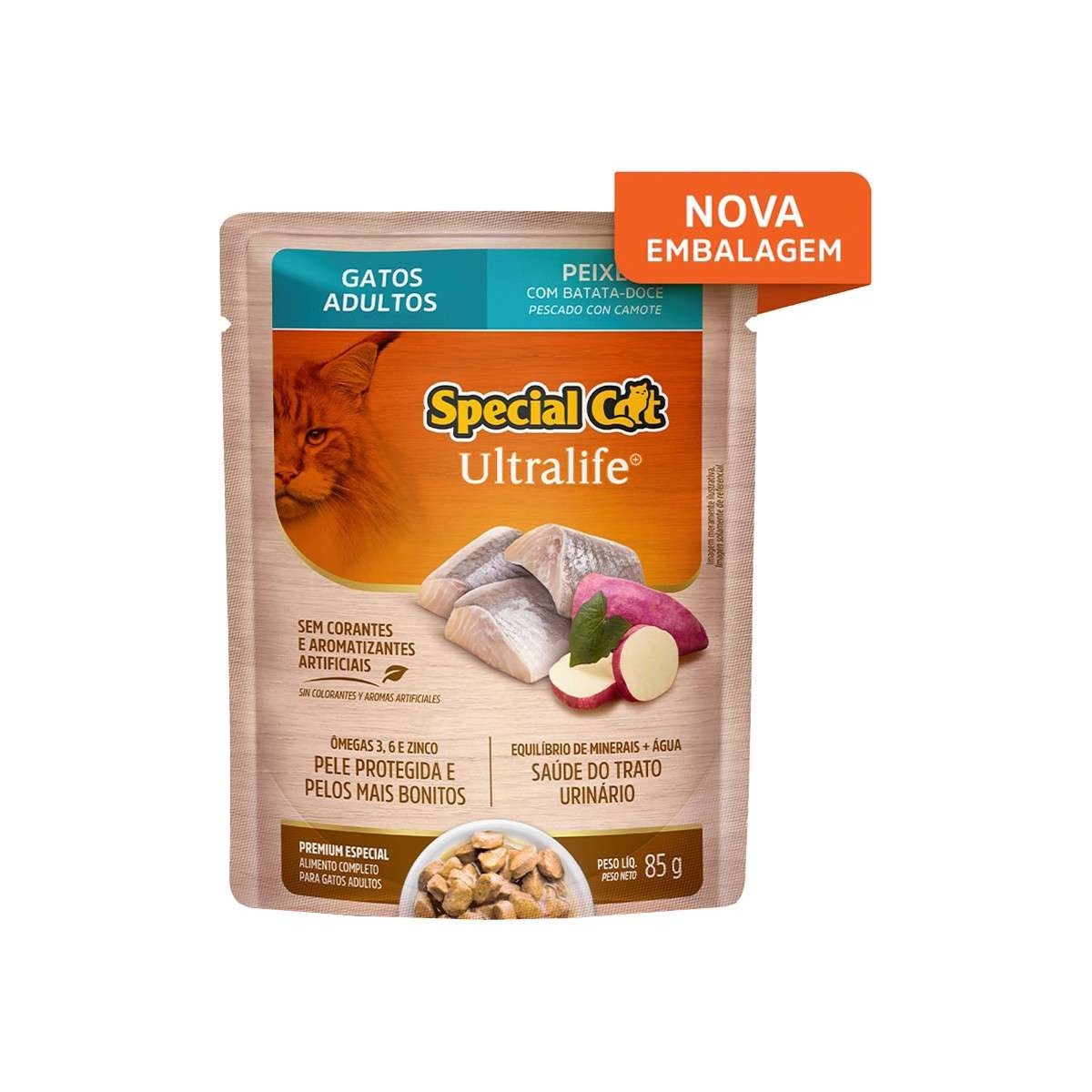 Ração Úmida Sachê Special Cat para Gatos Adultos Sabor Peixe 85g