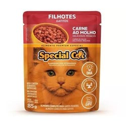 Ração Úmida Sachê Special Cat para Gatos Filhotes Sabor Carne 85g
