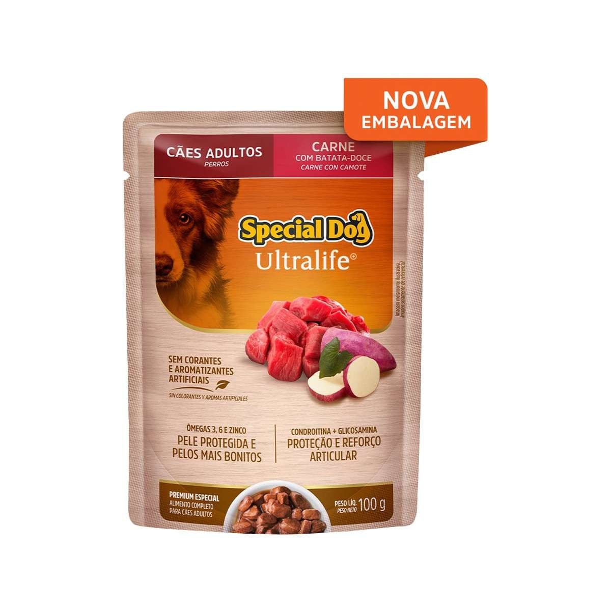 Ração Úmida Sachê Special Dog para Cães Adultos Sabor Carne 100g