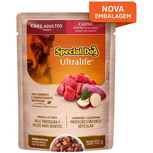 Ração Úmida Sachê Special Dog para Cães Adultos Sabor Carne 100g