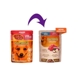 Ração Úmida Sachê Special Dog para Cães Sênior Sabor Carne 100g
