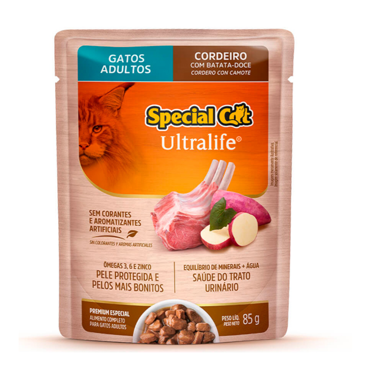 Ração Úmida Special Cat Ultralife Cordeiro com Batata-Doce para Gatos Adultos 85 g