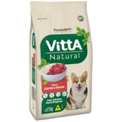 Ração Vitta Natural para Cães Adultos de Pequeno Porte Carnes e Arroz 15 kg