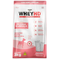 Ração WheyHD Cães Adultos Porte Miniatura Frango/Linhaça 3kg