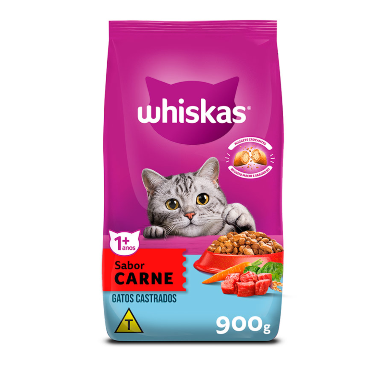 Ração Whiskas Carne para Gatos Adultos Castrados
