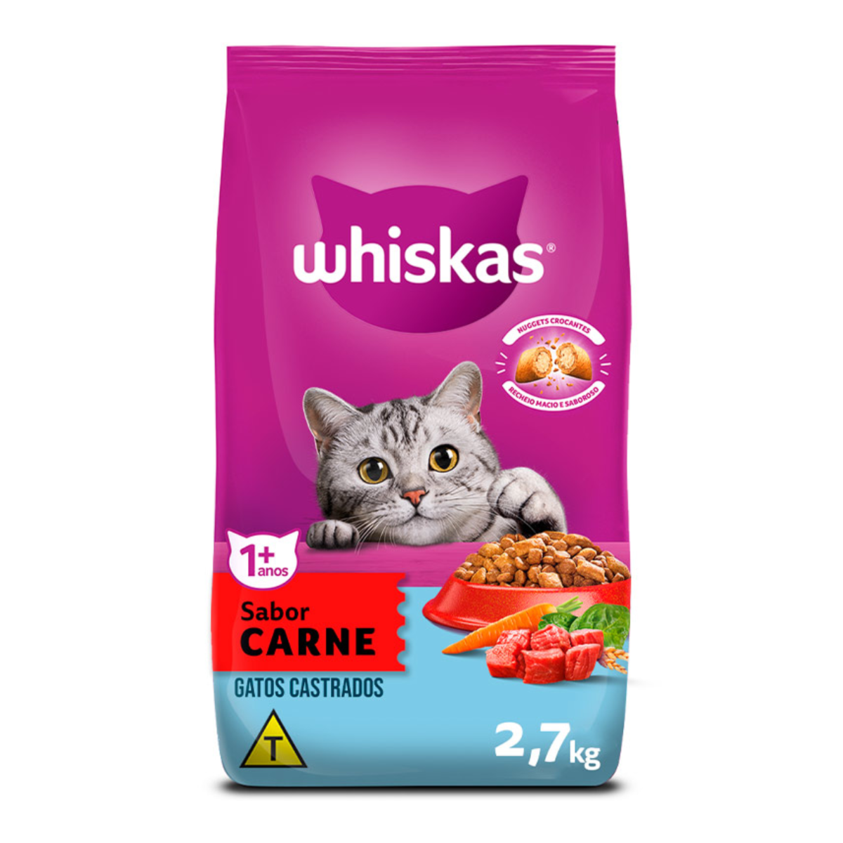 Ração Whiskas Carne para Gatos Adultos Castrados