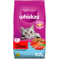 Ração Whiskas Carne para Gatos Adultos Castrados