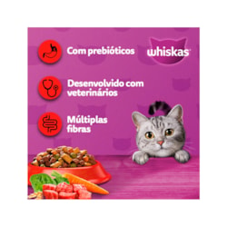 Ração Whiskas para Gatos Adultos Sabor Carne