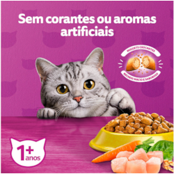 Ração Whiskas para Gatos Adultos Sabor Frango