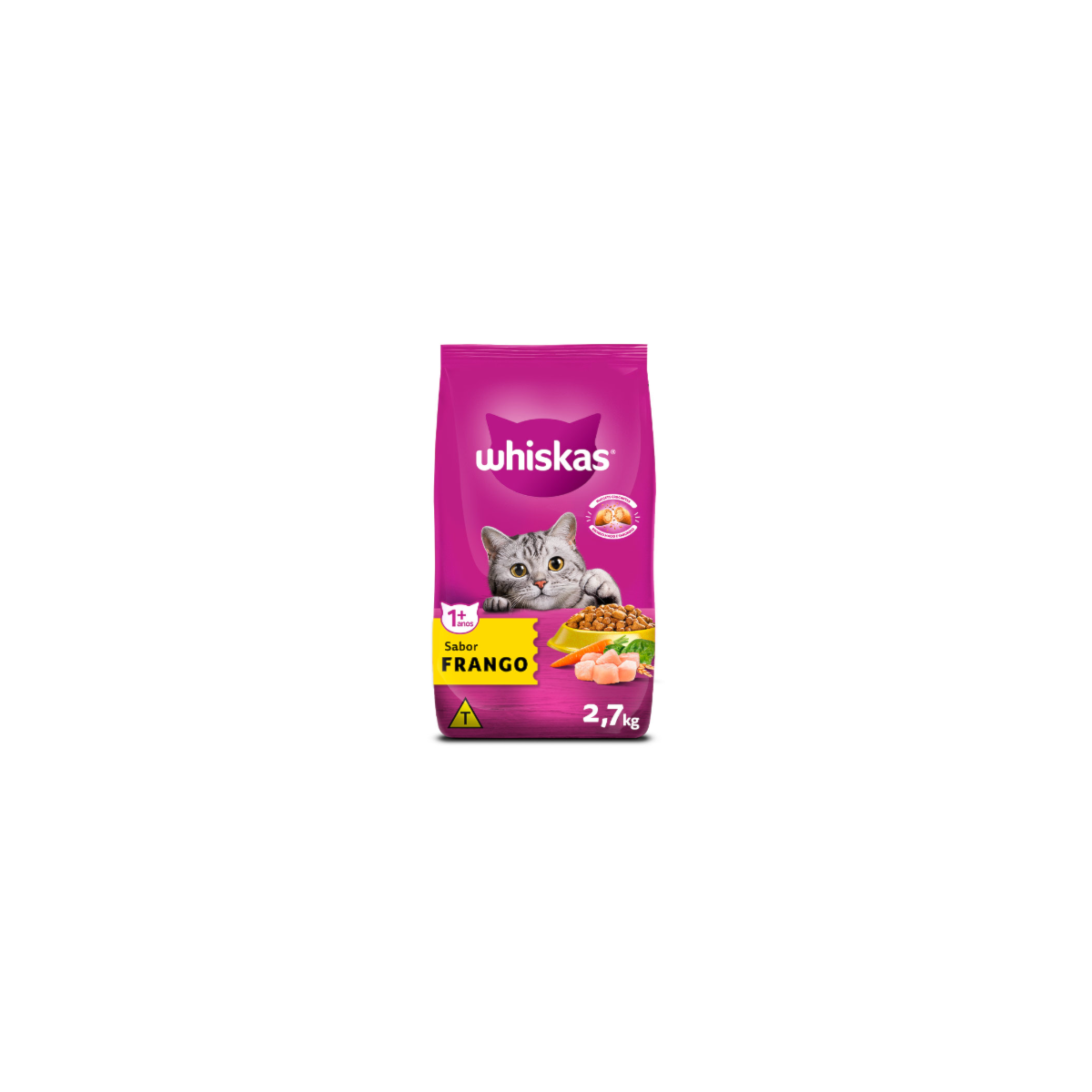 Ração Whiskas para Gatos Adultos Sabor Frango