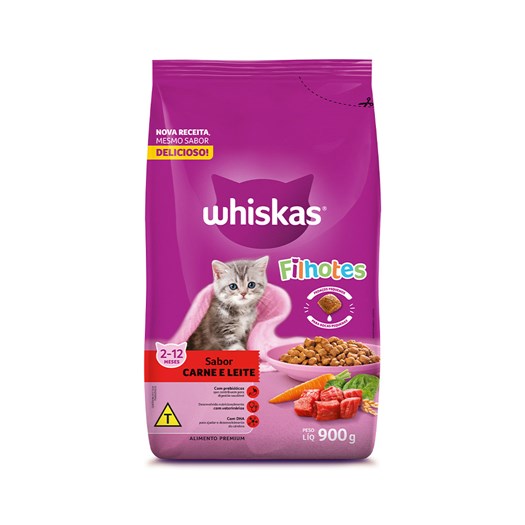 Ração Whiskas para Gatos Filhotes Sabor Carne e Leite