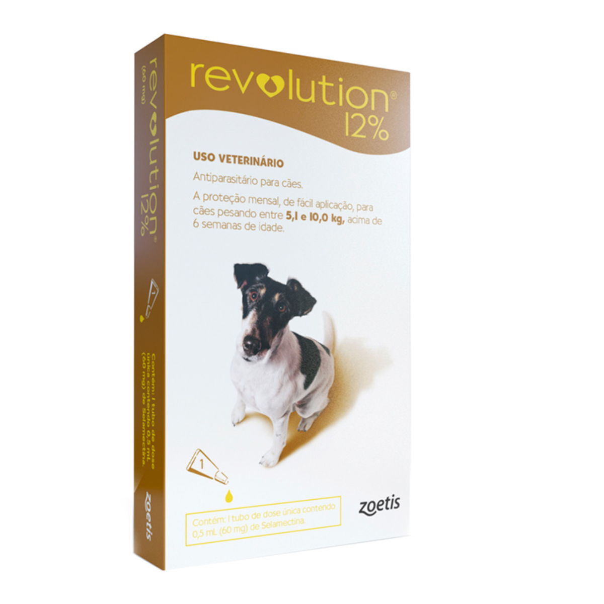 Revolution Zoetis 12% 0.50ml para Cães 5,1Kg a 10kg