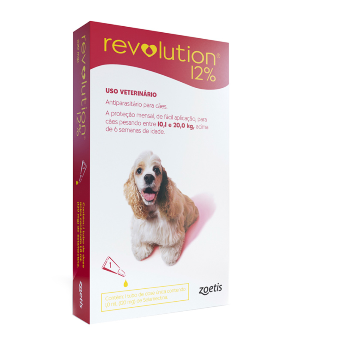 Revolution Zoetis 12% 1ml para Cães 10,1Kg a 20kg
