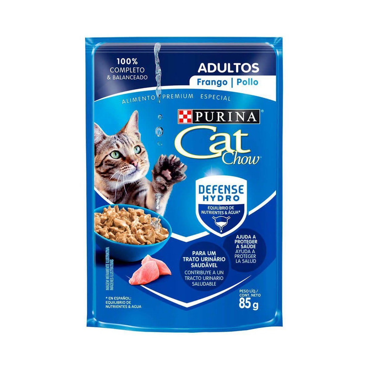 Sachê Cat Chow para Gatos Adultos Sabor Frango 85g