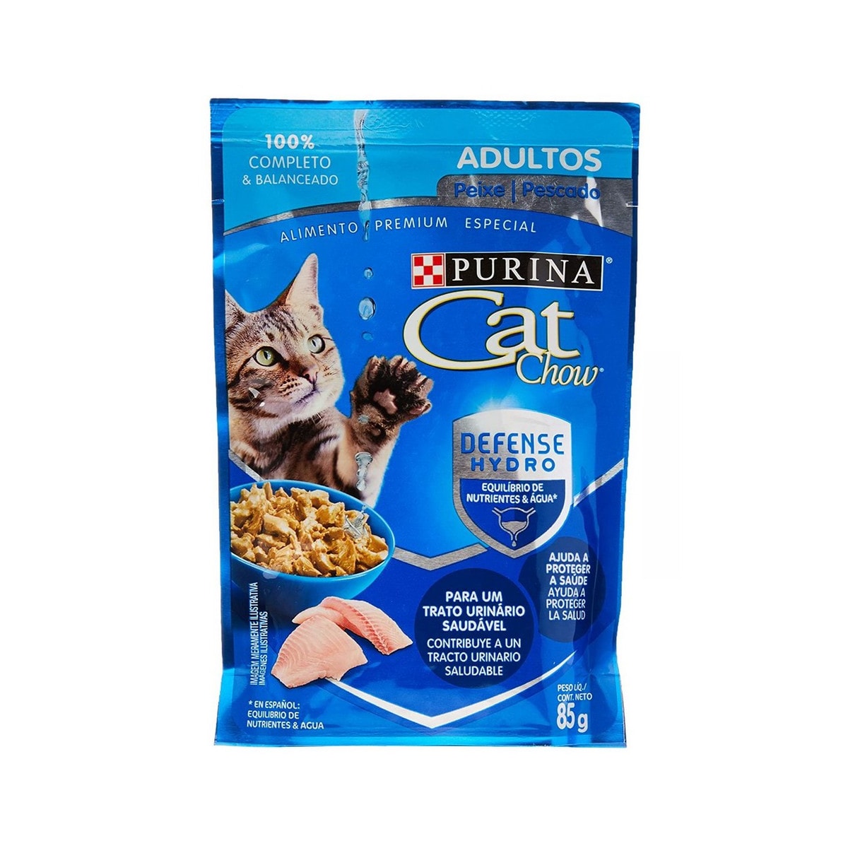 Sachê Cat Chow para Gatos Adultos Sabor Peixe 85g