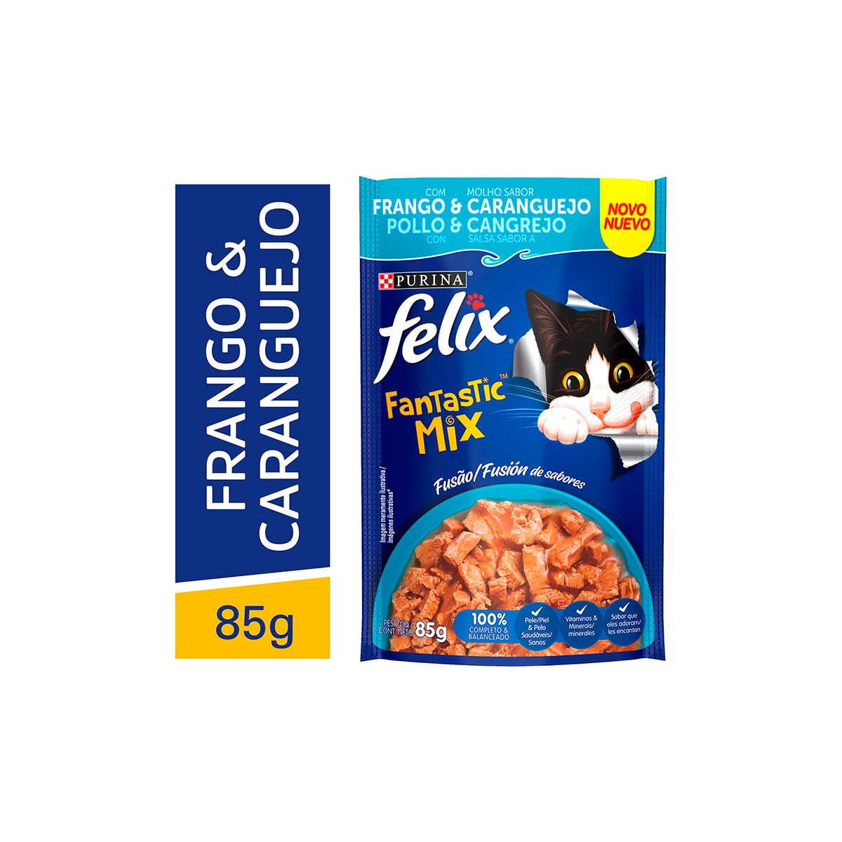 Sachê Felix Fantastic Mix Sabor Frango e Caranguejo 85g