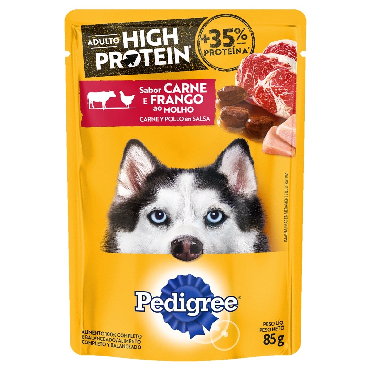 Sachê Pedigree ao Molho Adulto High Protein 85g