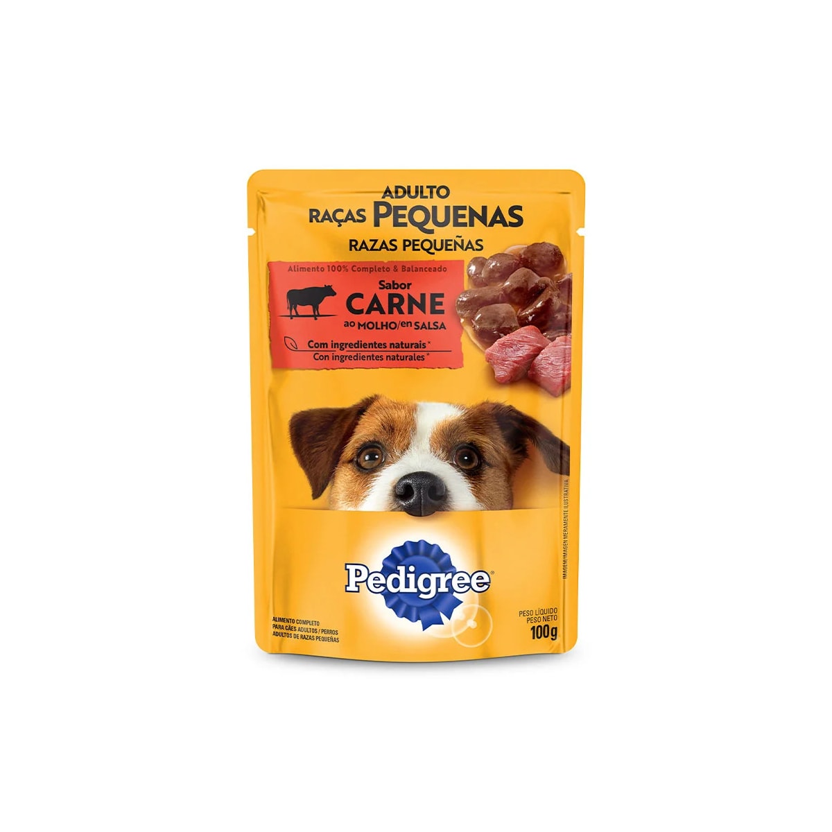 Sachê Pedigree para Cães Adultos de Raças Pequenas Sabor Carne 100g