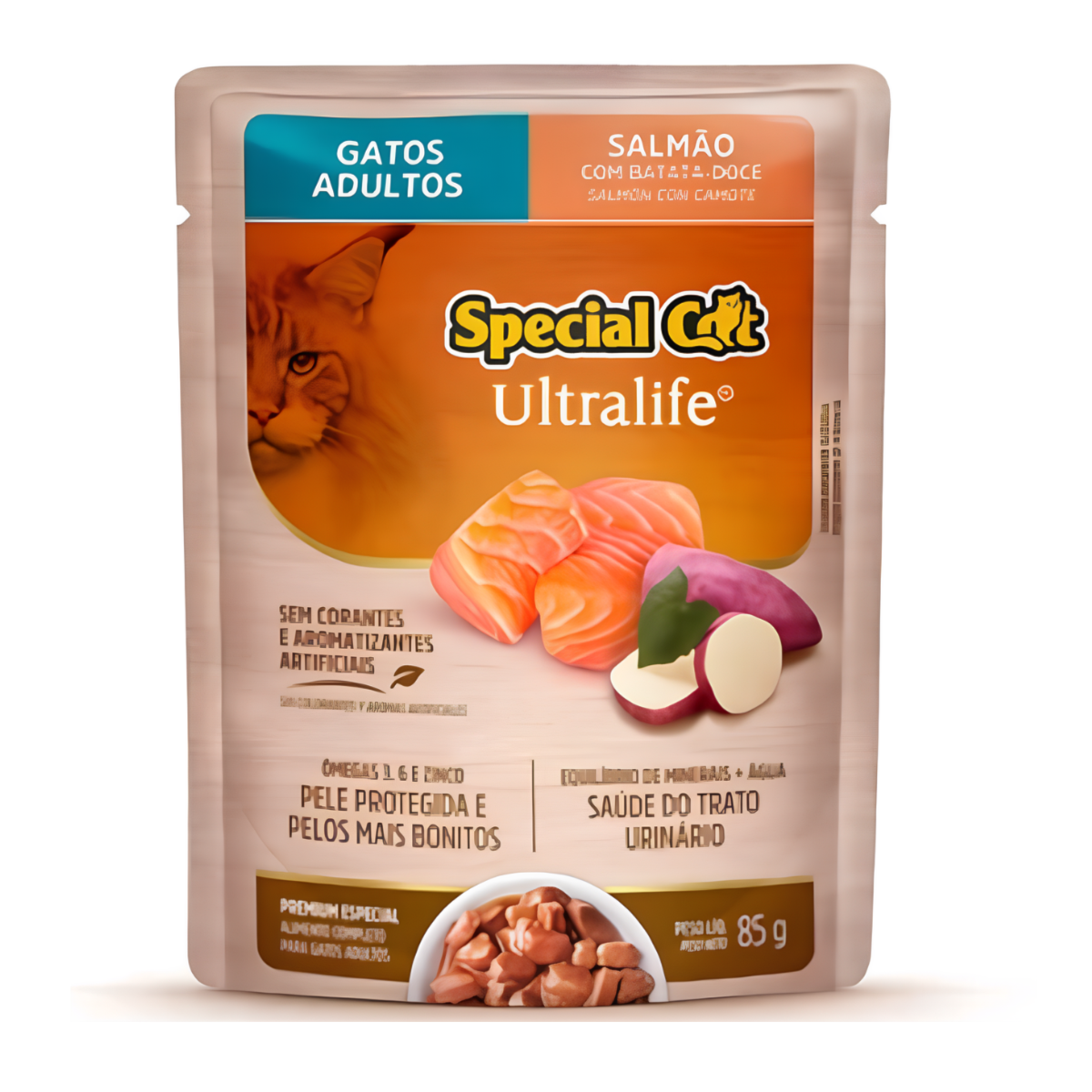 Sachê Special Cat para Gatos Adultos 85gr sabor Salmão e Batata-Doce