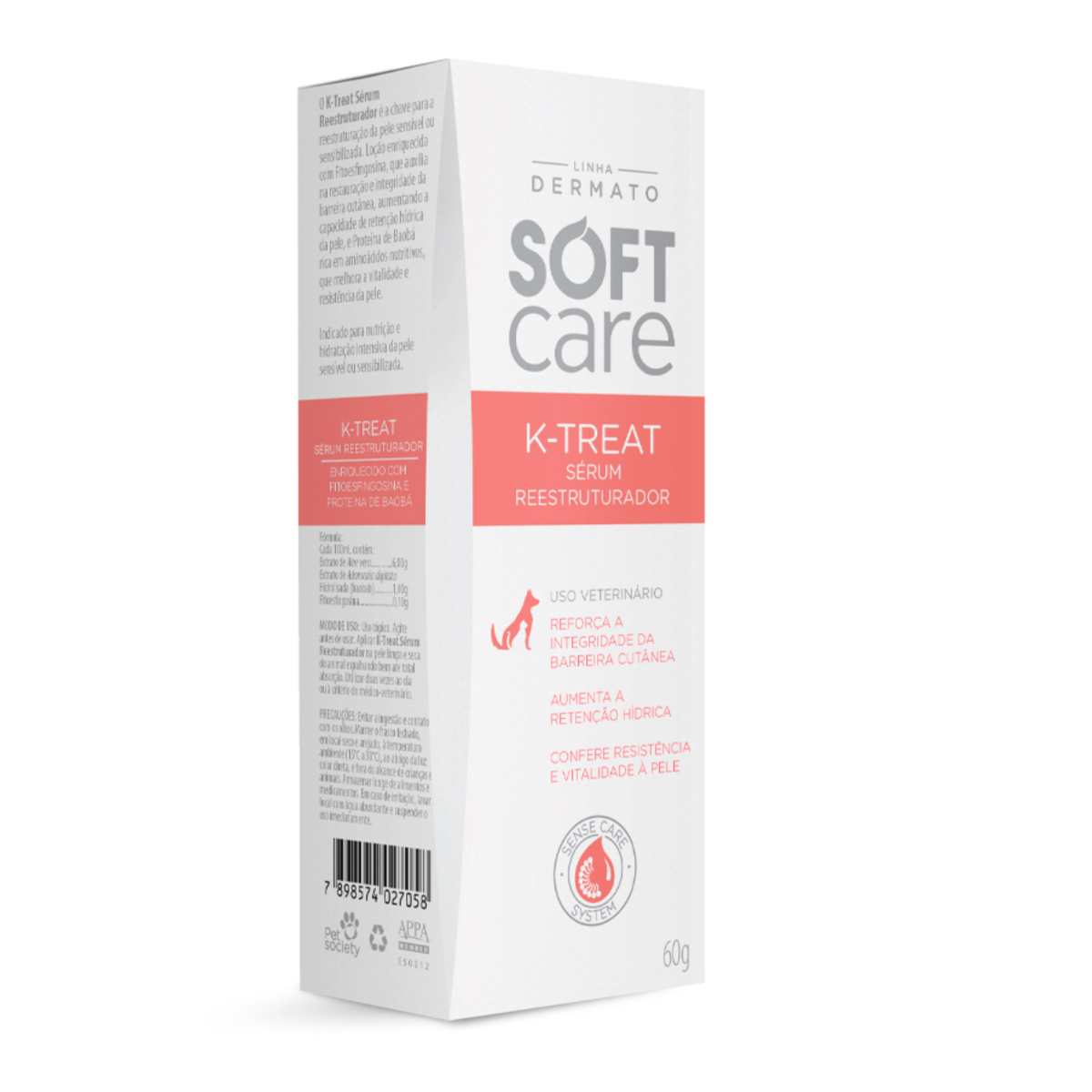 Sérum Reestruturador Soft Care K-Treat para Cães e Gatos 60g