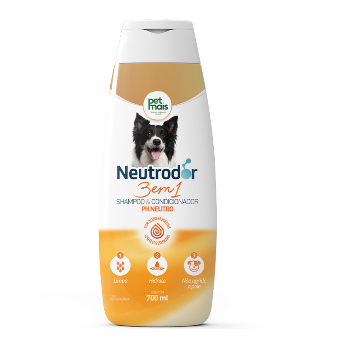 Shampoo & Condicionador Petmais 3 em 1 PH Neutro Neutrodor 700ml