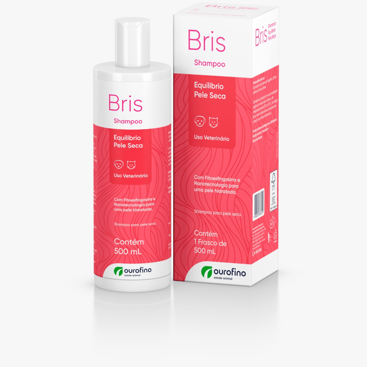 Shampoo Ouro Fino Bris Equilíbrio Pele Seca para Cães e Gatos