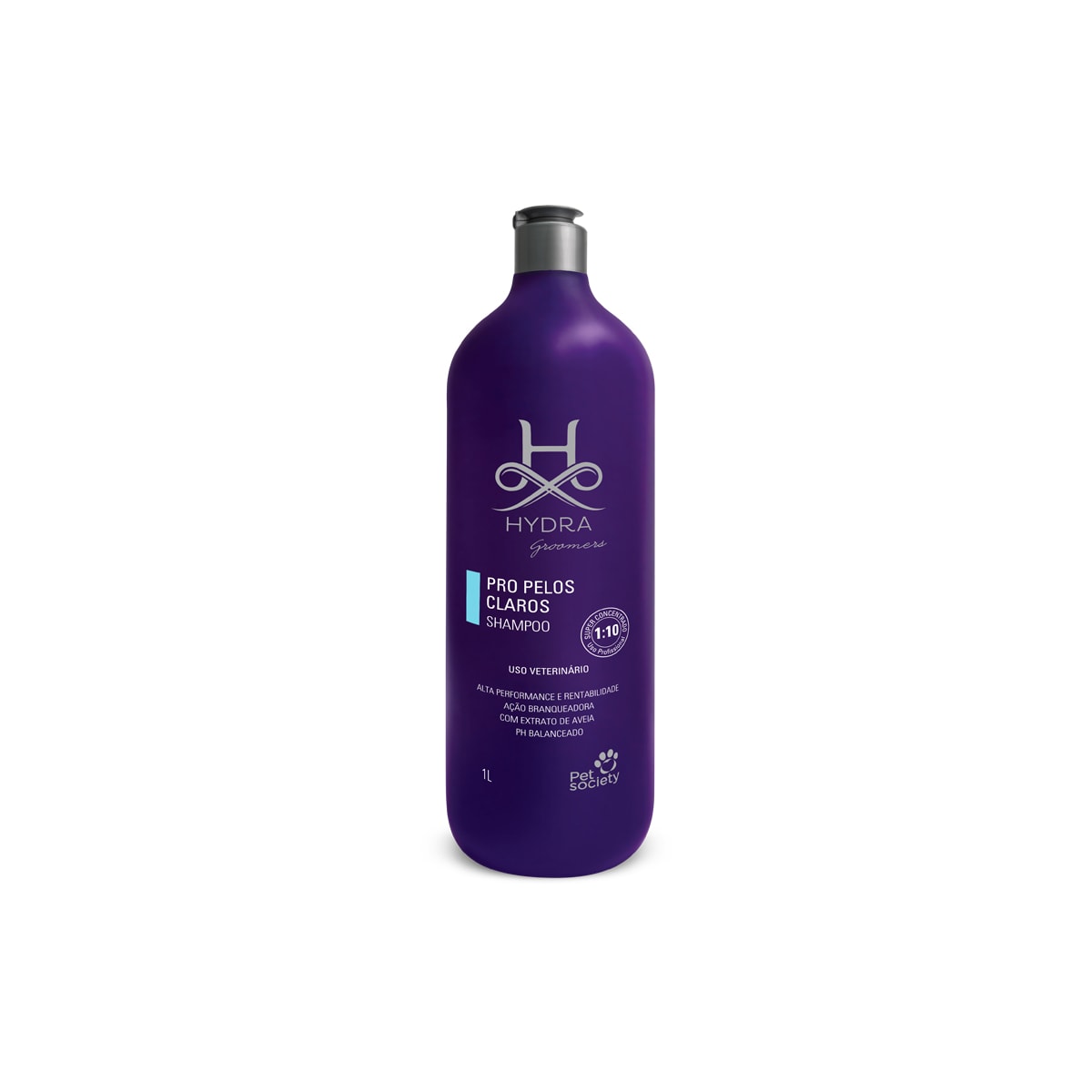 Shampoo Pet Society Hydra Groomers PRO Pelos Claros para Cães e Gatos