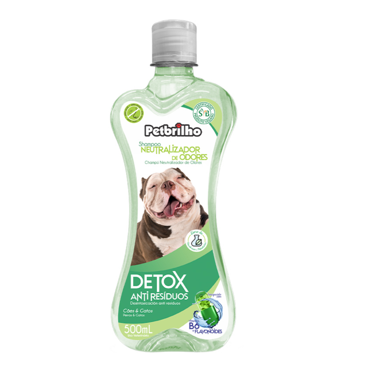 Shampoo Petbrilho Vegano Neutralizador de Odor Detox para Cães 500 ml