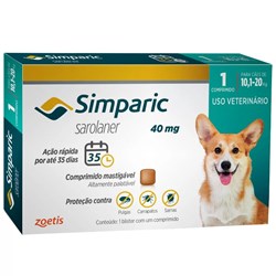 Simparic 40Mg - 10,1 A 20 Kg 1 Comprimido