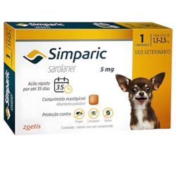 Simparic 5 Mg - 1,3 A 2,5 Kg 1 Comprimido