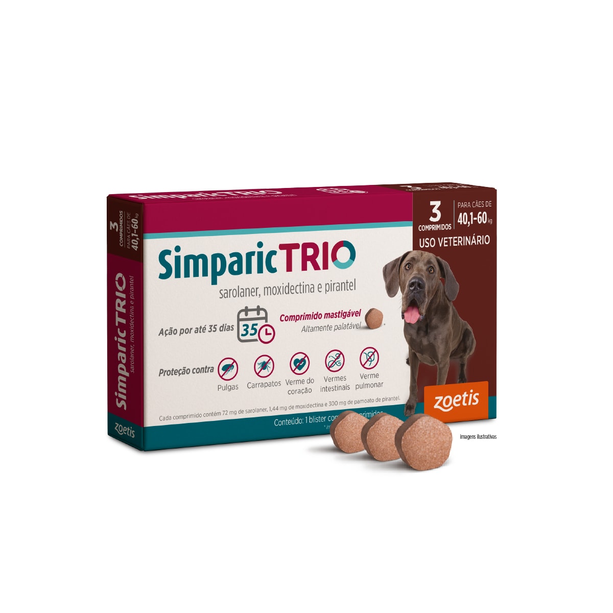 Simparic Trio 12mg (40,1 A 60kg) 3 Comprimidos