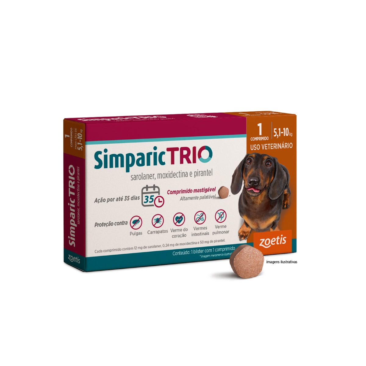 Simparic Trio 12mg (5,1 a 10kg ) 1 Comprimidos