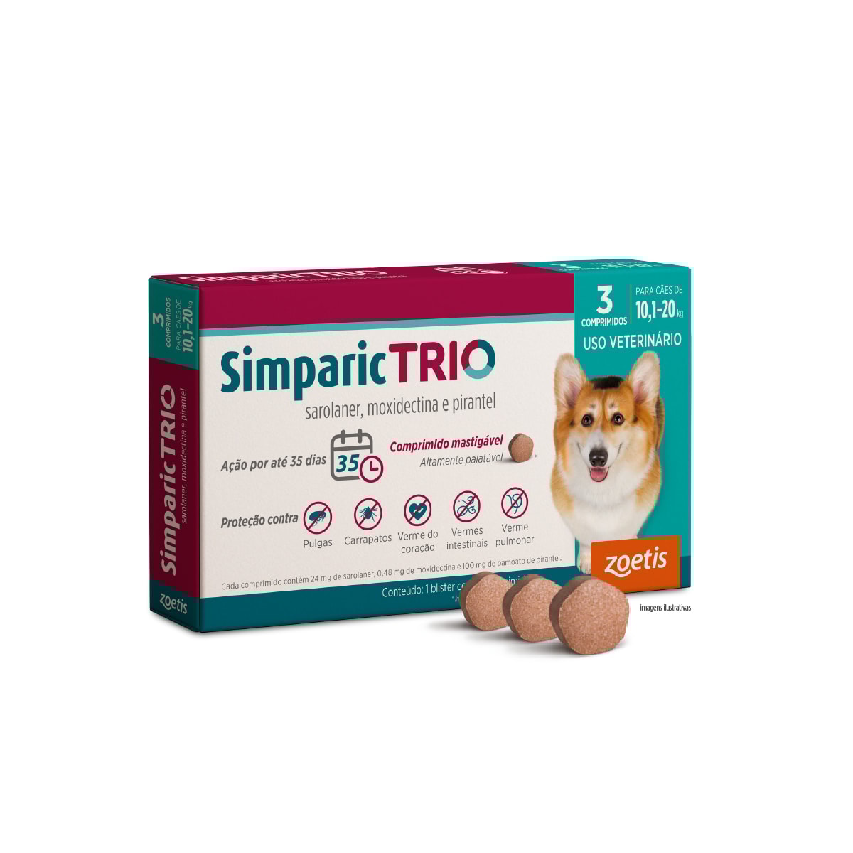 Simparic Trio 12mg (5,1 a 10kg ) 3 Comprimidos