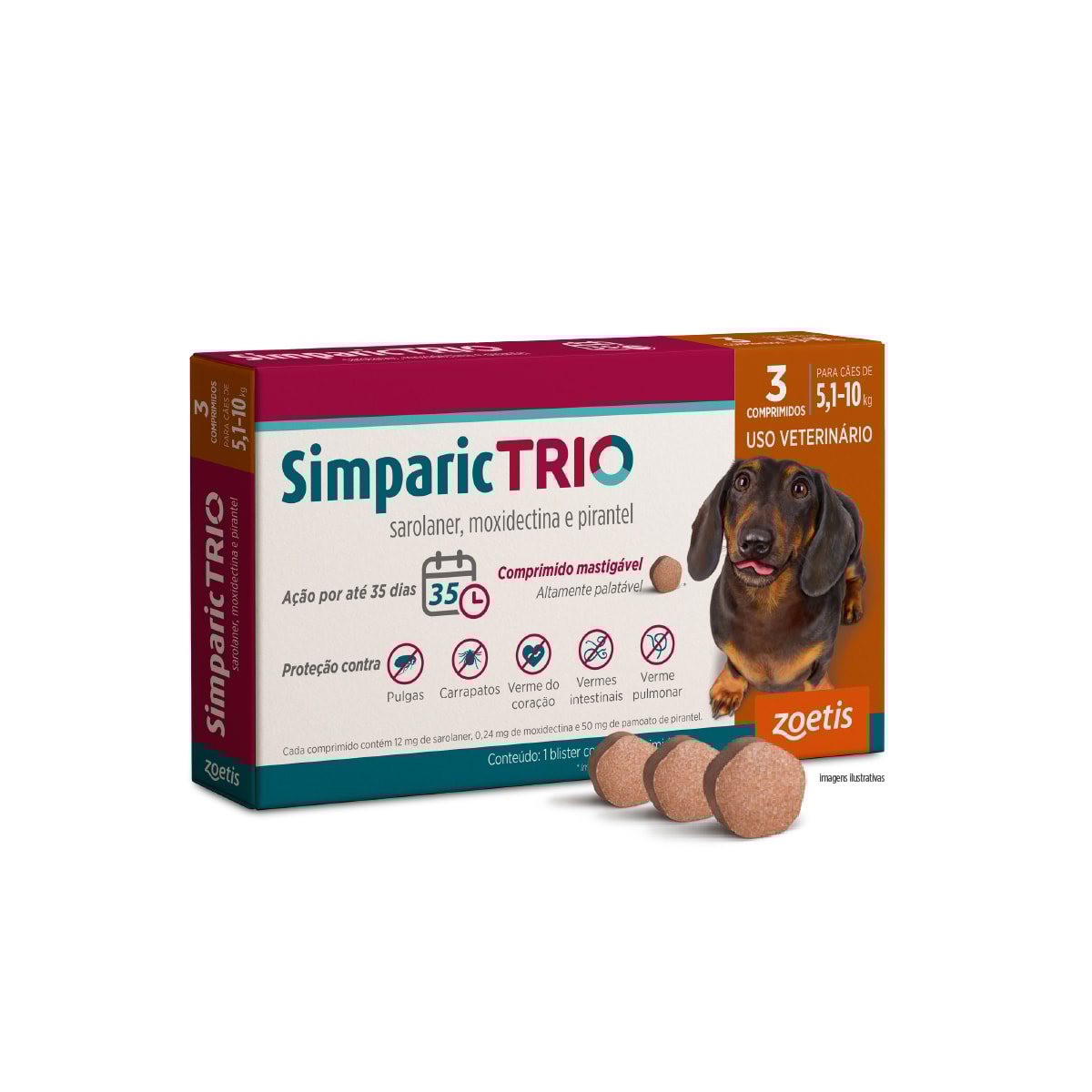 Simparic Trio 12mg (5,1 a 10kg ) 3 Comprimidos