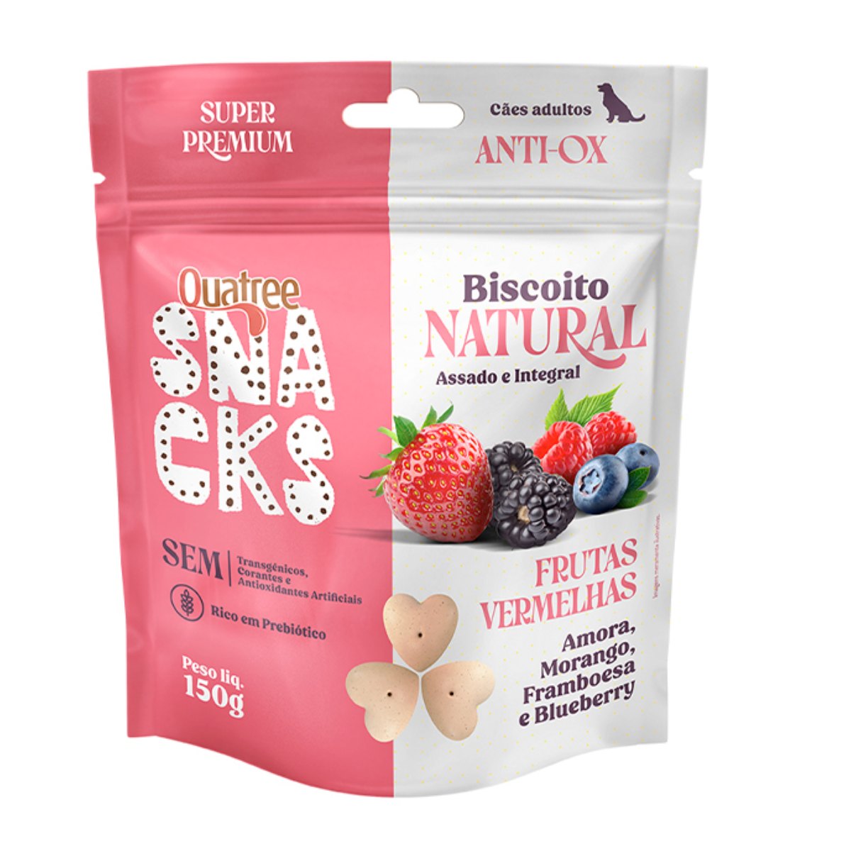 Snack Quatree Biscoito Natural Frutas Vermelhas 150g