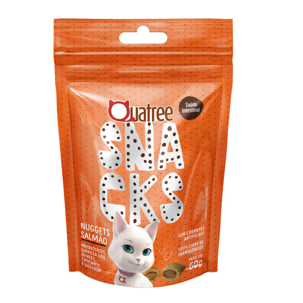 Snack Quatree para Gatos Adultos Sabor Salmão 60g