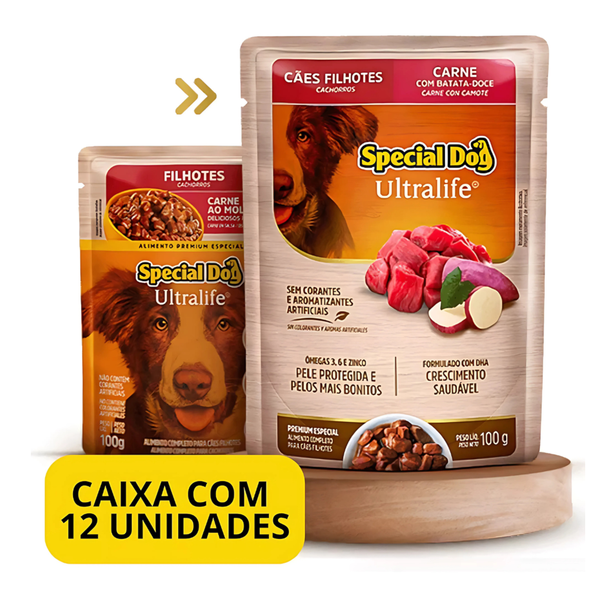 Special Dog Sache Cães Filhotes Sabor Carne 100g 12 Unidades