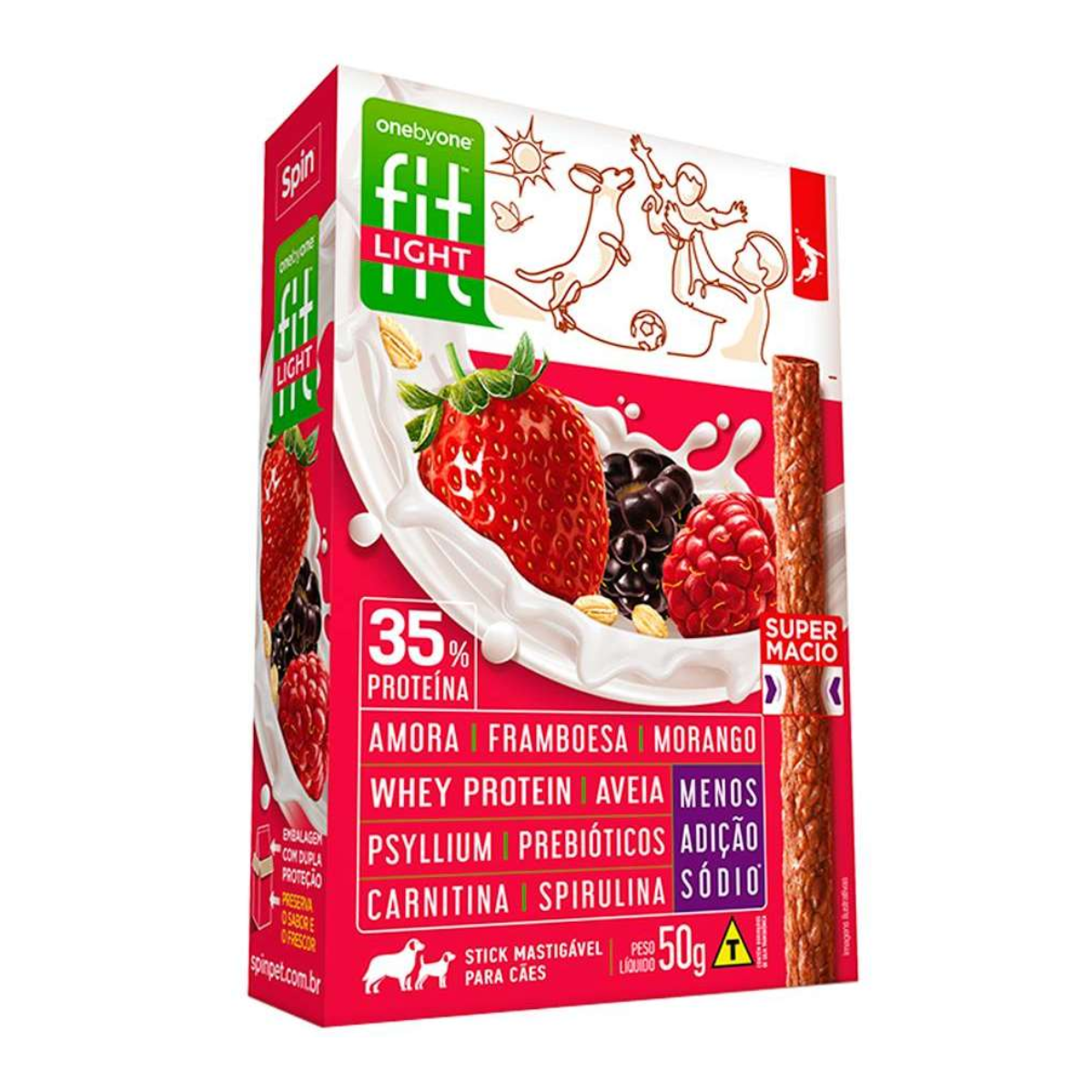 Stick Fit Light Amora, Framboesa e Morango 50g