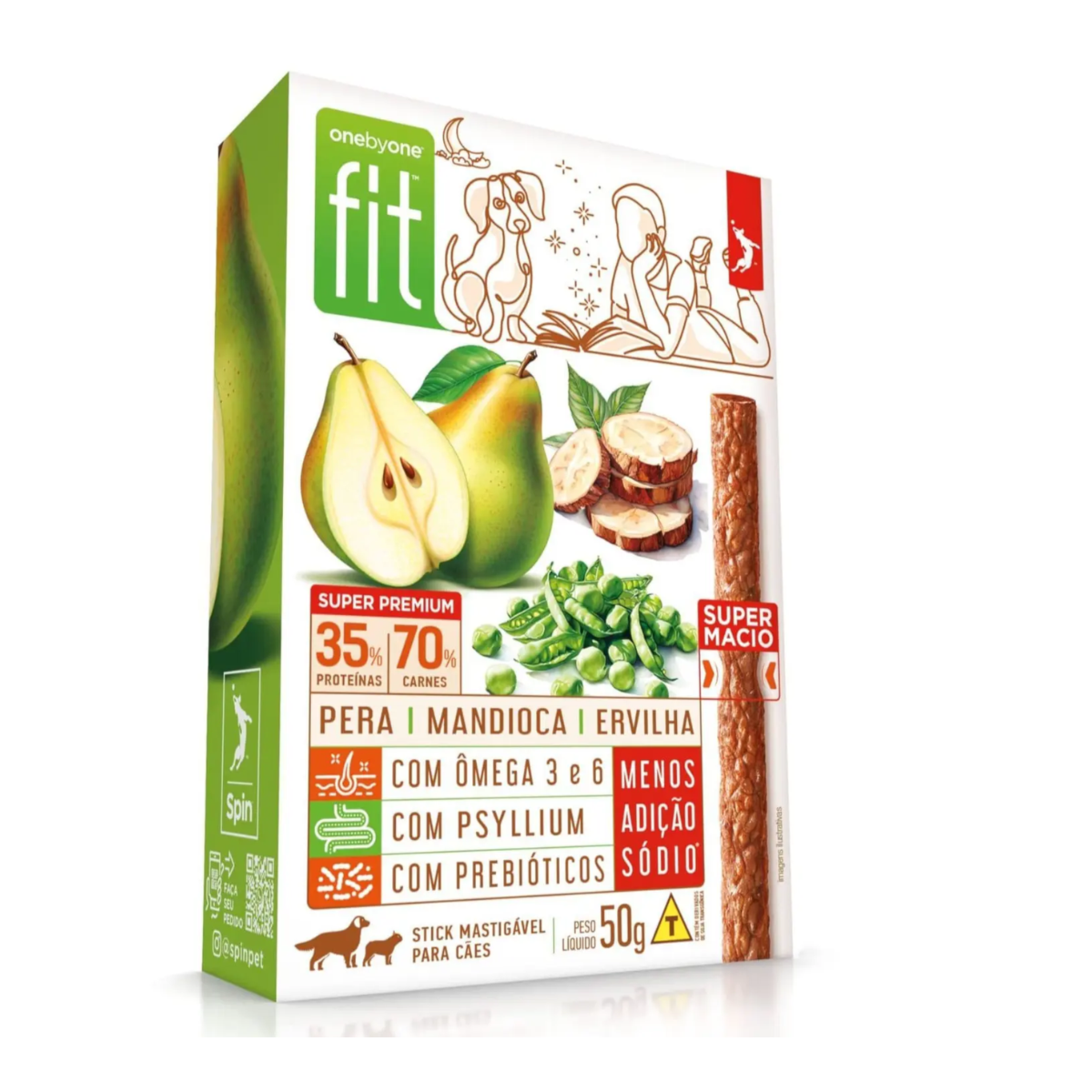STICK FIT SPIN PET - 50G - PERA + MANDIOCA + ERVILHA