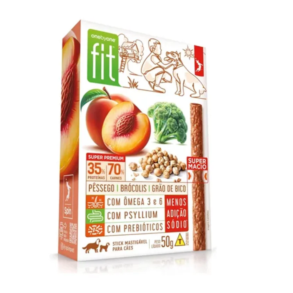 STICK FIT SPIN PET - 50G - PESSEGO + BROCOLIS + GRAO DE BICO